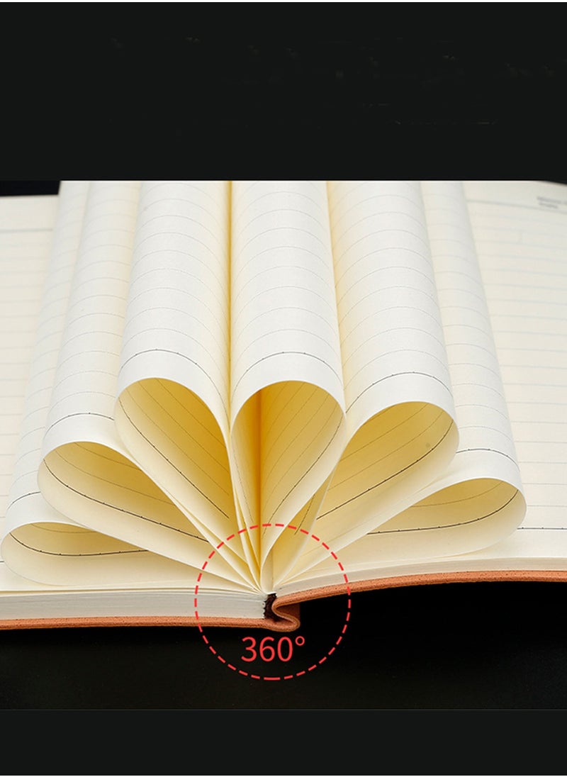 Generic 14.5x21cm Lined Journal Notebook Thick Paper Note Book A5 For Work Diary Office Home School Business Writing Pack of 2 Classic Black Brown  - Image 4