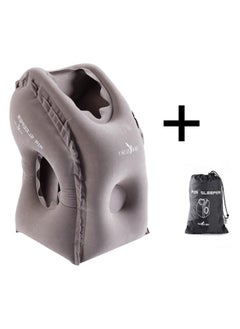 Rock Pow Inflatable Travel Pillow, Airplane Neck Pillow for Sleeping to Comfortably Support Head, Neck and Chin for Airplanes, Trains, Cars, Office Napping  - Image 1