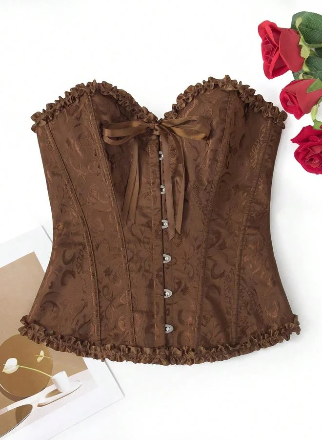 تايك تو Jacquard Body Corset Shaping Top with Ruffle