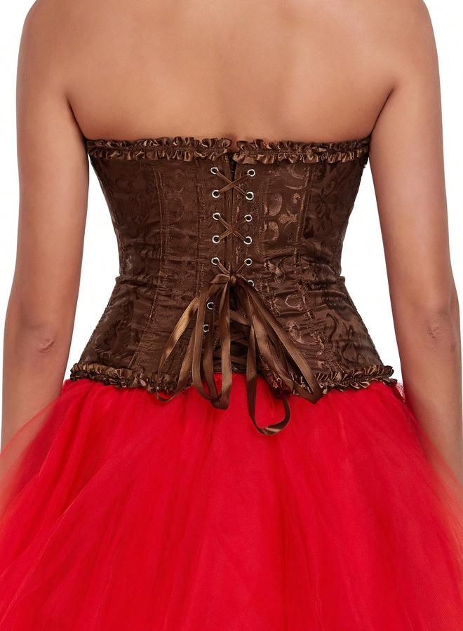 Take Two Jacquard Body Corset Shaping Top with Ruffle - Image 5