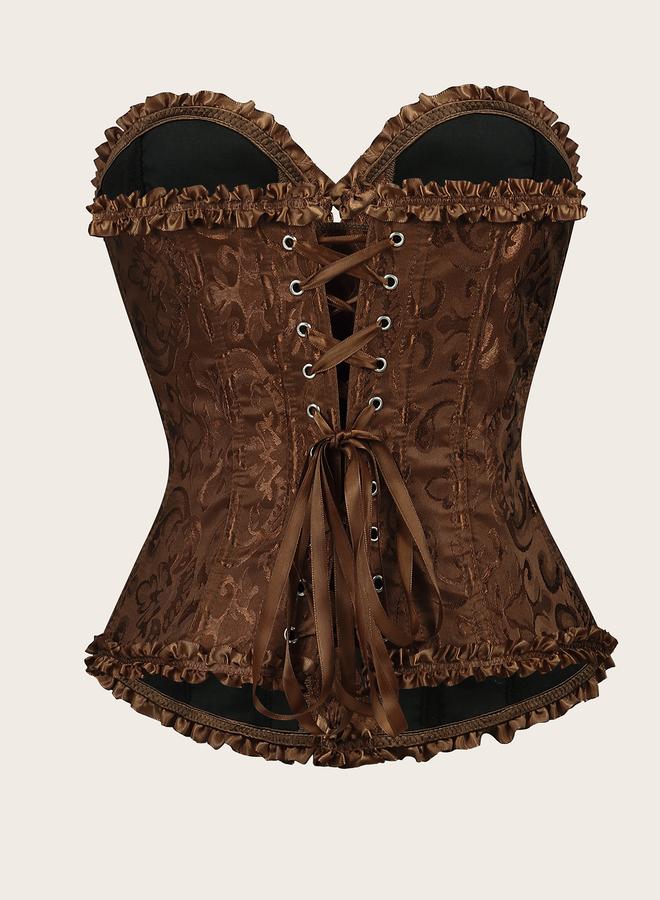 Take Two Jacquard Body Corset Shaping Top with Ruffle - Image 3