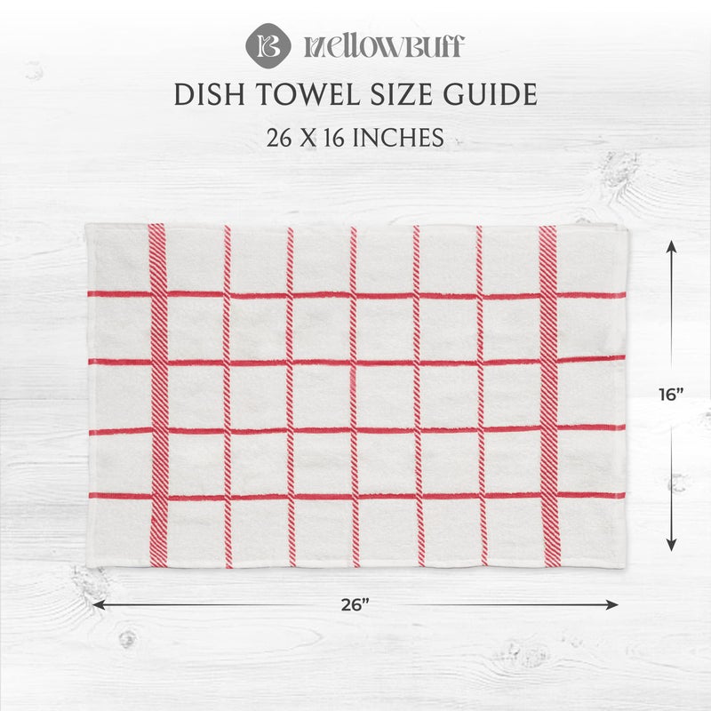 Mellow Buff 100% Cotton Terry Dish Cloth & Dish Towel (RED, Dish Towel - 4 Pack) - Image 4