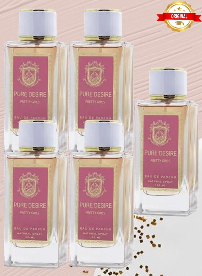 Coolife 5 Pieces Pure Desire Pretty Girls Perfume For Women 100ml EDP - Image 1
