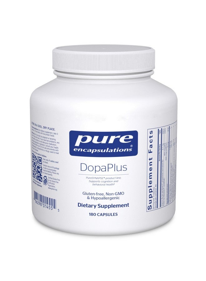 كبسولات دوبابلاس النقية - تدعم إنتاج الدوبامين - لوظائف الدماغ اليومية* - مع حمض الفوليك وفيتامين ب6 وL-5-MTHF - غير معدلة وراثيًا ونباتية - 180 كبسولة - Image 1