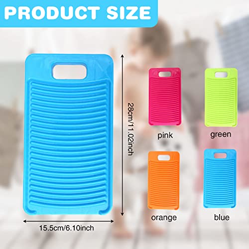 MAOYE Plastic Mini Washboard Washing Board for Kids Shirts Clean Laundry Lime (Orange) - Image 2