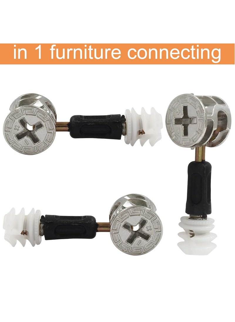 Aracombie Aracombie 30pcs 40mm Cam Lock Fittings 3 in 1 Furniture Connectors Cam Lock Fasteners for Cabinet Drawer Dresser Connecting  - Image 3