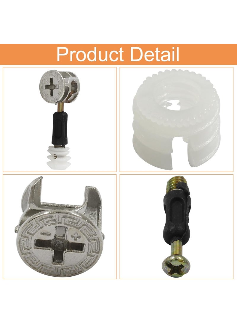 Aracombie Aracombie 30pcs 40mm Cam Lock Fittings 3 in 1 Furniture Connectors Cam Lock Fasteners for Cabinet Drawer Dresser Connecting  - Image 4