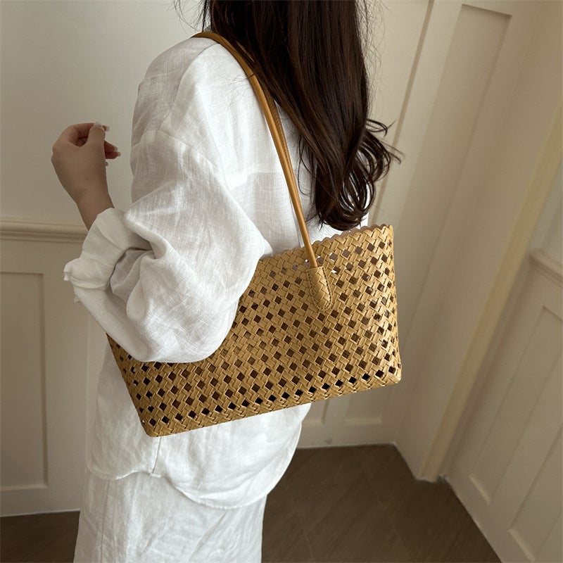 Women's PU Tote Bag with Hollow Out Design - Image 1