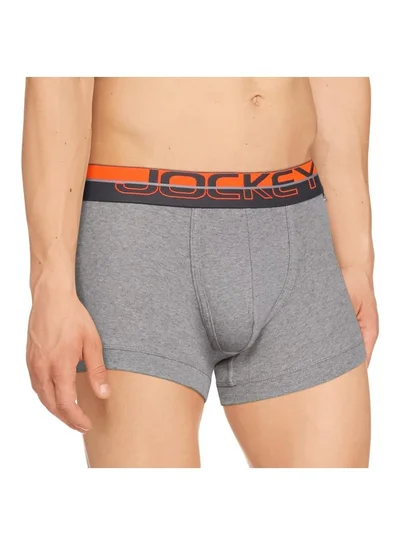 JOCKEY Jockey FP03 Men’s Cotton Rib Fabric Solid Trunk – Grey | Super Combed Fabric with Ultrasoft Durable Waistband | Breathable Innerwear for Daily Wear