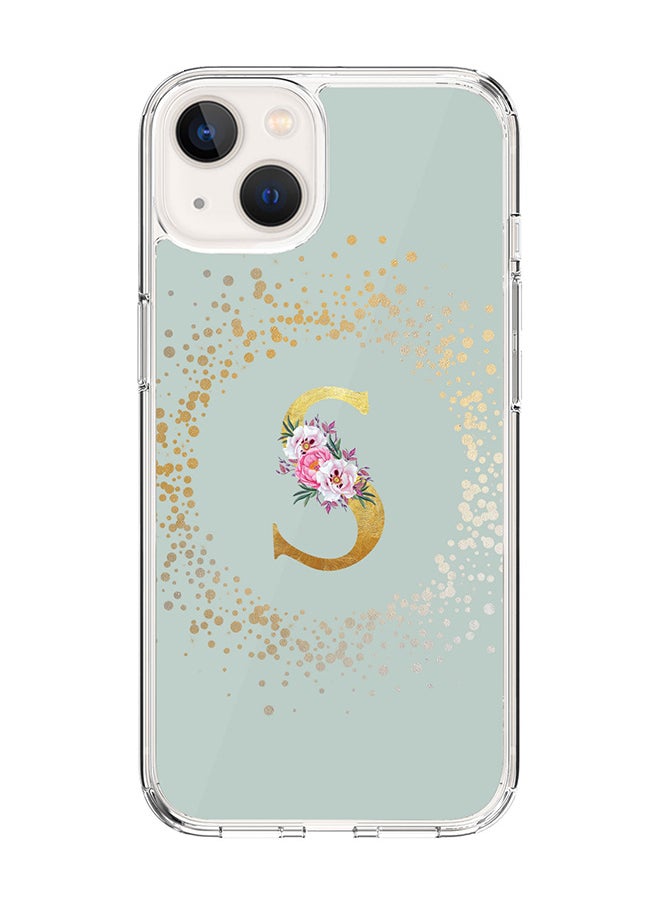 Stylizedd - Classic Clear Case For iPhone 15, Hybrid Soft Case Flexible Edges Thin Cover- Custom Monogram Initial Letter Floral Pattern Alphabet - S(Light Green) - Image 1