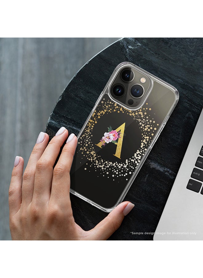 Stylizedd - Classic Clear Case For iPhone 15, Hybrid Soft Case Flexible Edges Thin Cover- Custom Monogram Initial Letter Floral Pattern Alphabet - S(Light Green) - Image 1