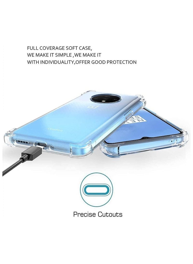 Raxoom Oneplus 7T Case, Transparent Reinforced Corners TPU Shock-Absorption Flexible Cell Phone Soft Silicone Protective Cover - Image 3