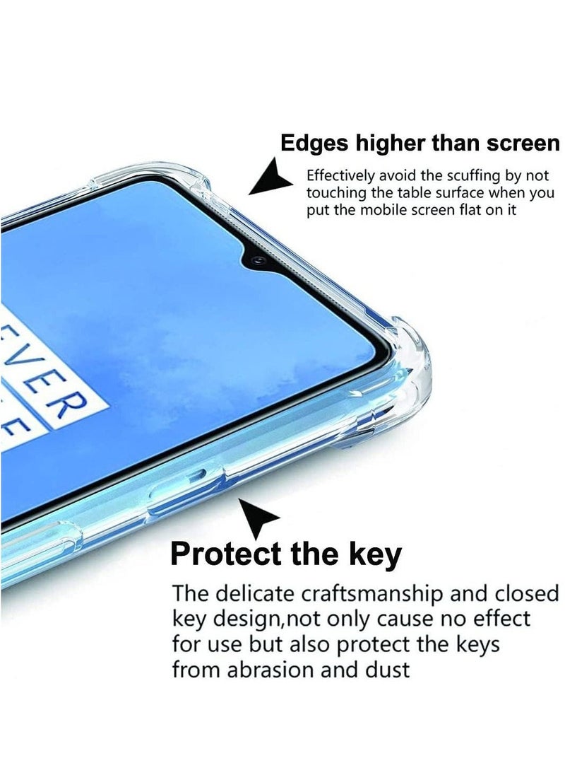Raxoom Oneplus 7T Case, Transparent Reinforced Corners TPU Shock-Absorption Flexible Cell Phone Soft Silicone Protective Cover - Image 4