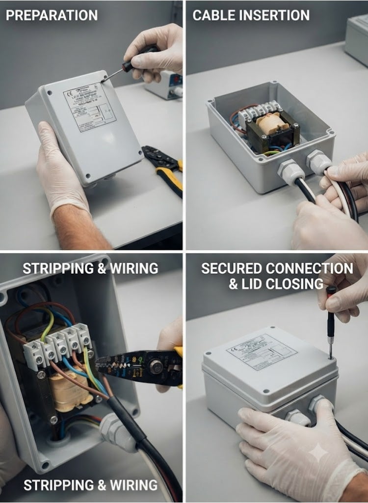 استرال محول أمان مغلف لحمام السباحة أو النوافير 400VA 12-17v IP-65 EPC400-1 - Image 2
