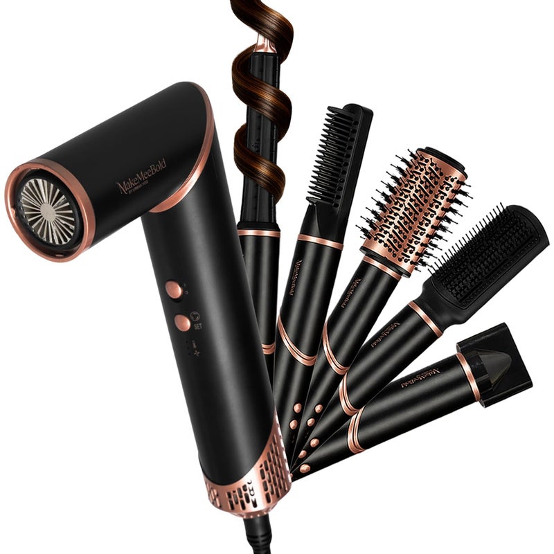 MakeMeeBold 7-IN-1 Multi Air Styler |110,000 RPM High-Speed Brushless Motor | Auto-Clean Tech | Hair Dryer with Diffuser & Volumizer Brush | Aircurl Hair Styler | Anti-Frizz Hair Styling Tool, Gifts for woman, 1500 Watts - Image 1