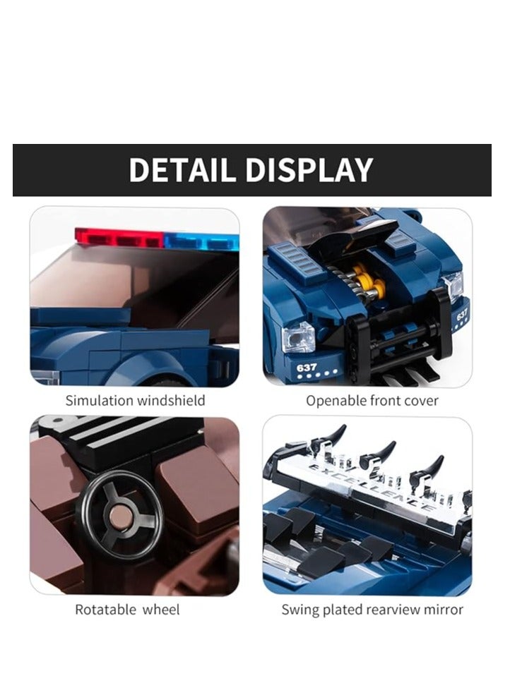 mould king 27002 Mini Barricade Police car , MOC educational building block and bricks toy for boy and girl ，Gift for Kids/Adult Collections Enthusiasts(356 Pieces, Static Version with Display Box)  - Image 4