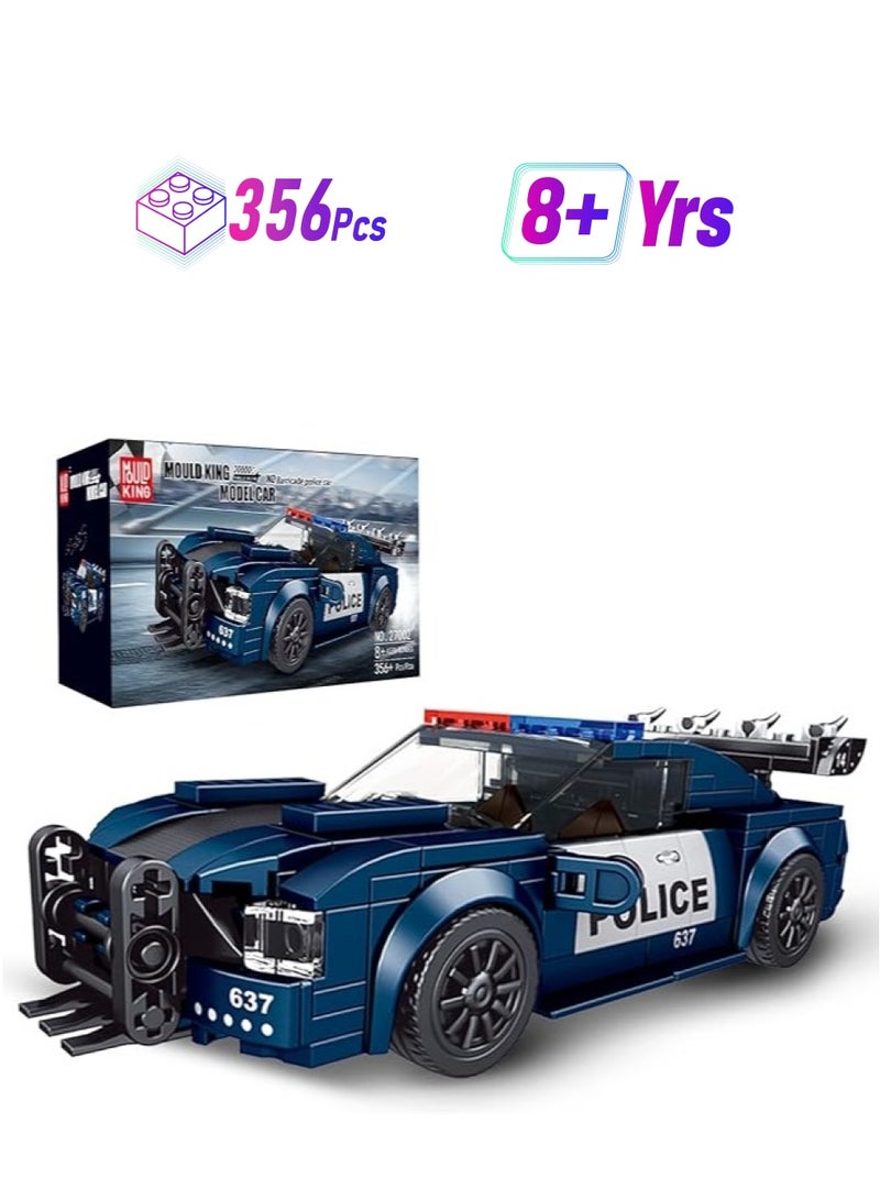 mould king 27002 Mini Barricade Police car , MOC educational building block and bricks toy for boy and girl ，Gift for Kids/Adult Collections Enthusiasts(356 Pieces, Static Version with Display Box)  - Image 1