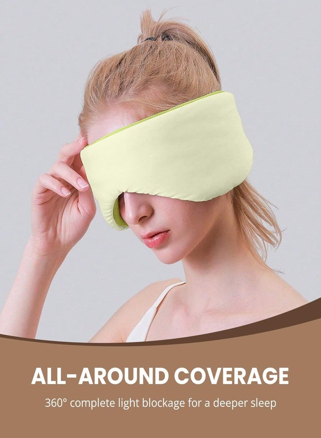 Gizmolet Sleep Mask for Women Men, Reversible Eye Mask Sleeping with Cozy & Cooling Sides, Adjustable Velcro Band, Blackout Face-Hugging Padded Eye Cover for Sleeping Travel Office, Cyan/Yellow - Image 2