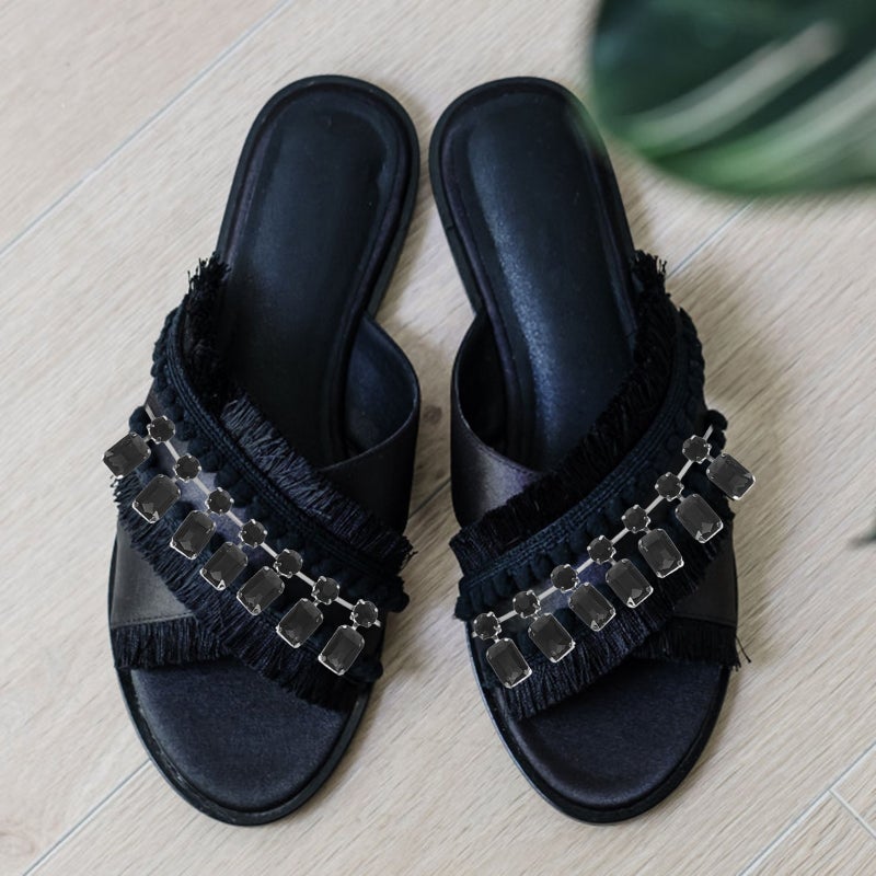 Women Shoes Chain Decoration Elegant Bag Charm Removable High Heel Crystal Decoration - Image 3