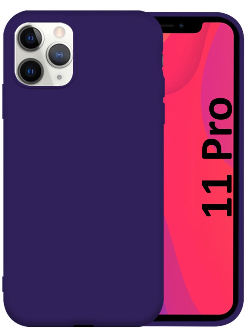 CATANES Soft Silky Silicone Case Cover for Apple iPhone 11 Pro - Full Body Protection - Purple - Image 1