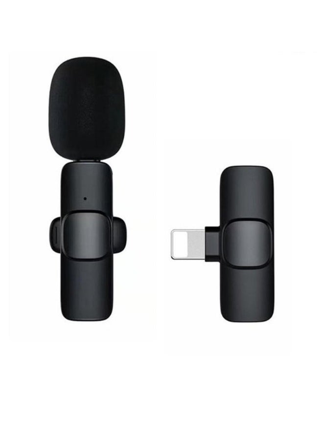 DUSALA K8 Wireless Lavalier Microphone For iPhone And iPad iOS Phone Plug-Play Wireless Mic Black - Image 1