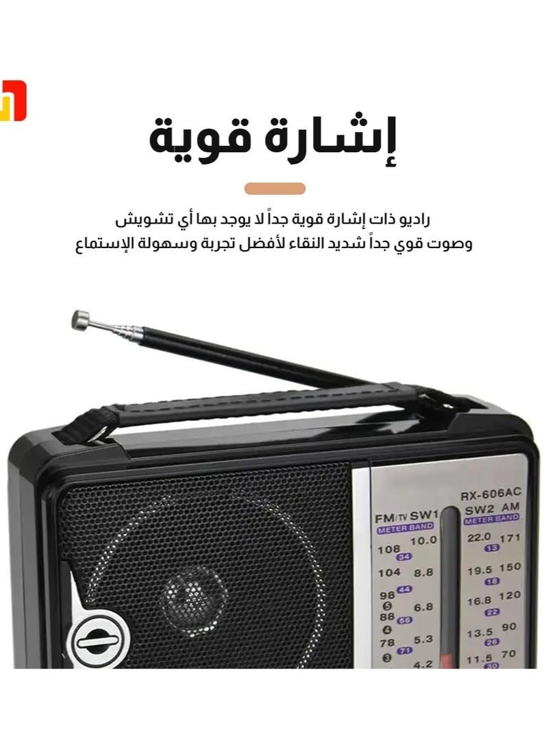 Gullon GOLON Classic RADIO works with electricity, 5-bands AM,FM,SW1,SW2 RX-606AC Black - Image 3