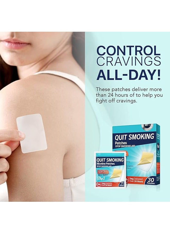 YOOJ Quit Smoking Patches，Quit Smoking Aid，Easy And Effective Smoking Cessation Stickers，30 Count Patches to Help Quit Smoking,Stop Smoking Aids That Work with 2 Week (7mg).step 3  - Image 2