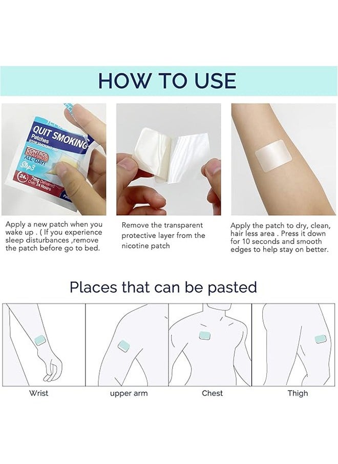 YOOJ - Quit Smoking Patches，Quit Smoking Aid，Easy And Effective Smoking Cessation Stickers，30 Count Patches to Help Quit Smoking,Stop Smoking Aids That Work with 2 Week (7mg).step 3 - Image 1