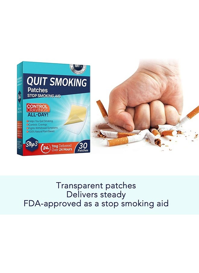 YOOJ - Quit Smoking Patches，Quit Smoking Aid，Easy And Effective Smoking Cessation Stickers，30 Count Patches to Help Quit Smoking,Stop Smoking Aids That Work with 2 Week (7mg).step 3 - Image 1