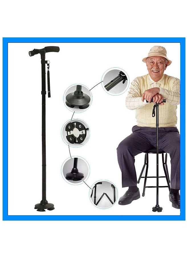Generic - Magic Cane Adjustable Folding Extendable Walking Stick With Led Lights - Image 1