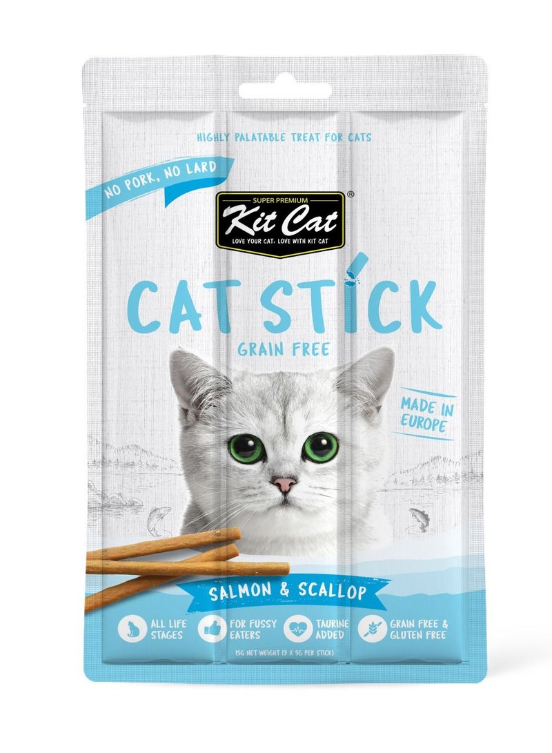 Kit Cat Grain Free Cat Stick Salmon And Scallop 15g - Image 1