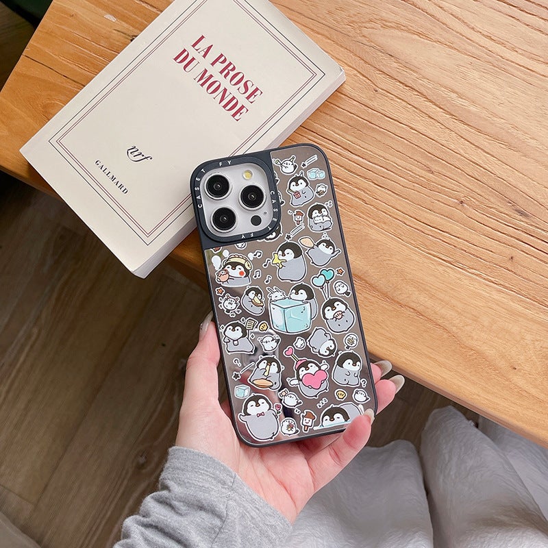 Penguin Dumb Hair For Apple Iphone15Promax Phone Case 14Pro Fashion Brand 13/12 Mirror 11 Sets - Image 1