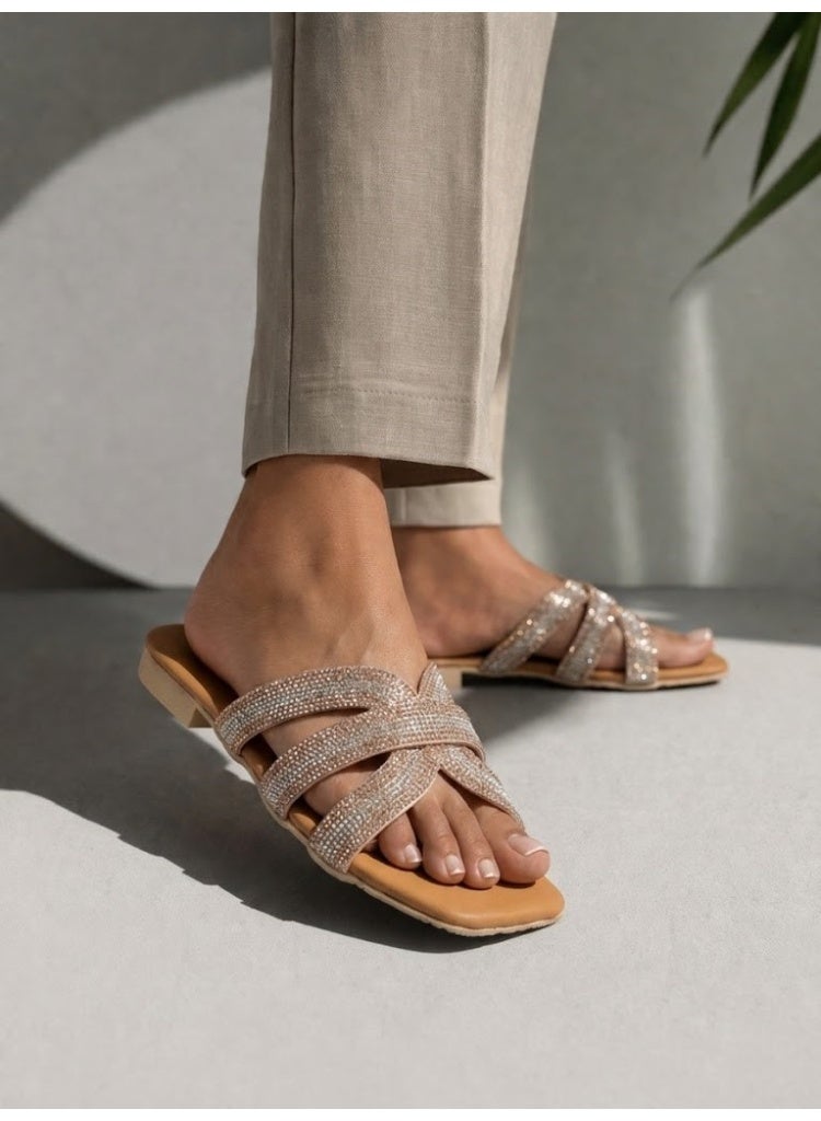 LIFESTYLISH Slipper Flat Diamond Stylish  SL-225 - Havan - Image 1