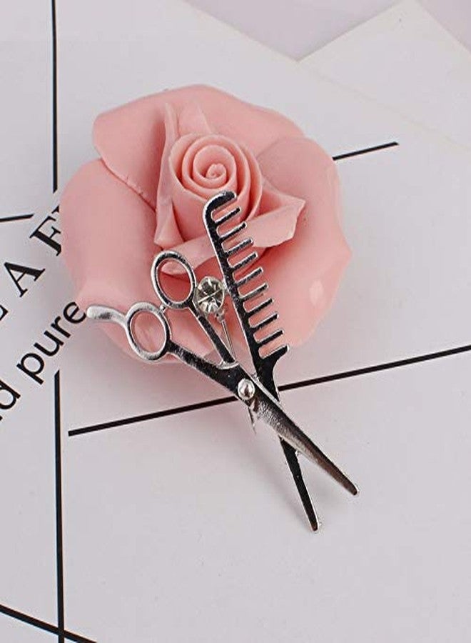 JOYID Scissor and Comb Brooch Hair Stylist Brooch Pin Brooches Hairdresser for Women Men Children-2 Pcs - Image 4