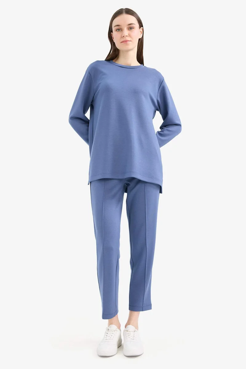 ديفاكتو Regular Fit Flexible Waist Basic Trousers