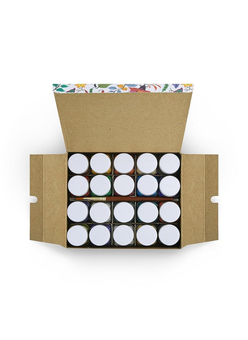 camel Camel Acrylic Ultra, Pearl and Metallic Colour Set - Pack of 20 shades  - Image 4