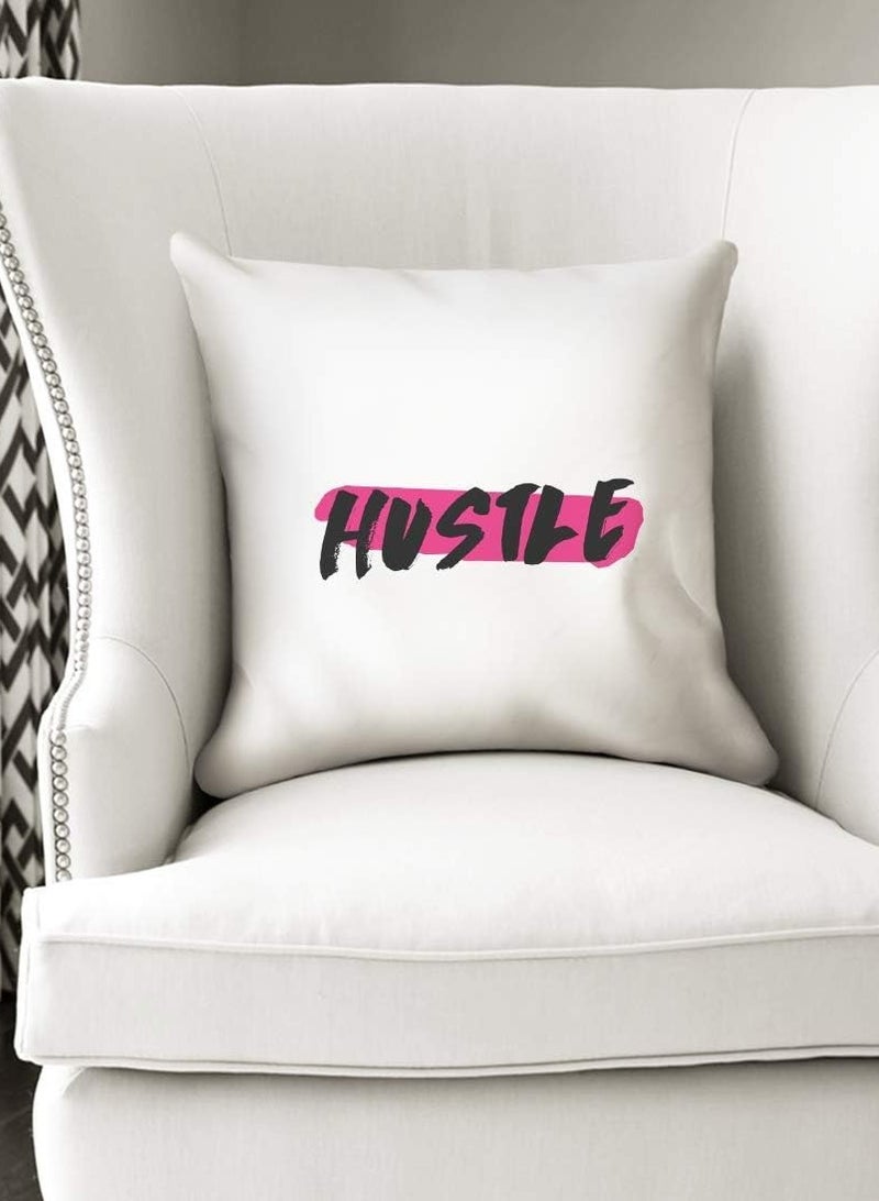 Home Decor With Stuffing Hustle Work Hard Throw Pillow 16 x 16 Inch - Image 3