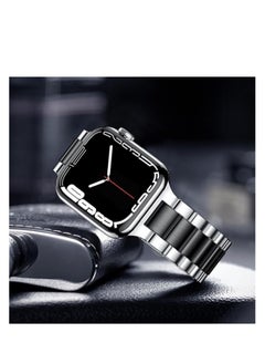 Generic Compatible with Resin Apple Watch Band 42mm 44mm 45mm 49mm, Upgraded Fashion Light Stainless Steel Strap Wristband for iWatch Ultra SE/Series 8/7/6/5/4/3/Men Women  - Image 3