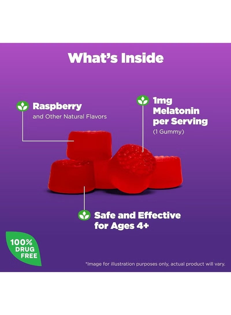 Natrolabs Natrol Kids Melatonin 1mg Gummies – Raspberry Flavor, 60 Count – Drug-Free Sleep Aid for Children, Non-GMO, No Artificial Flavors or Sweeteners, Vegetarian, Ages 4+ (Packaging may vary)  - Image 4