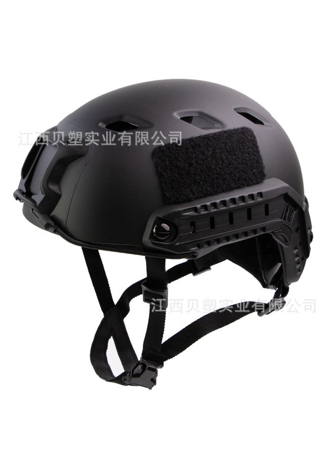 Fast Tactical Helmet Full Face with Knob Adjustment, Diamond Hole, Black ABS Material for Outdoor Training and Special Combat