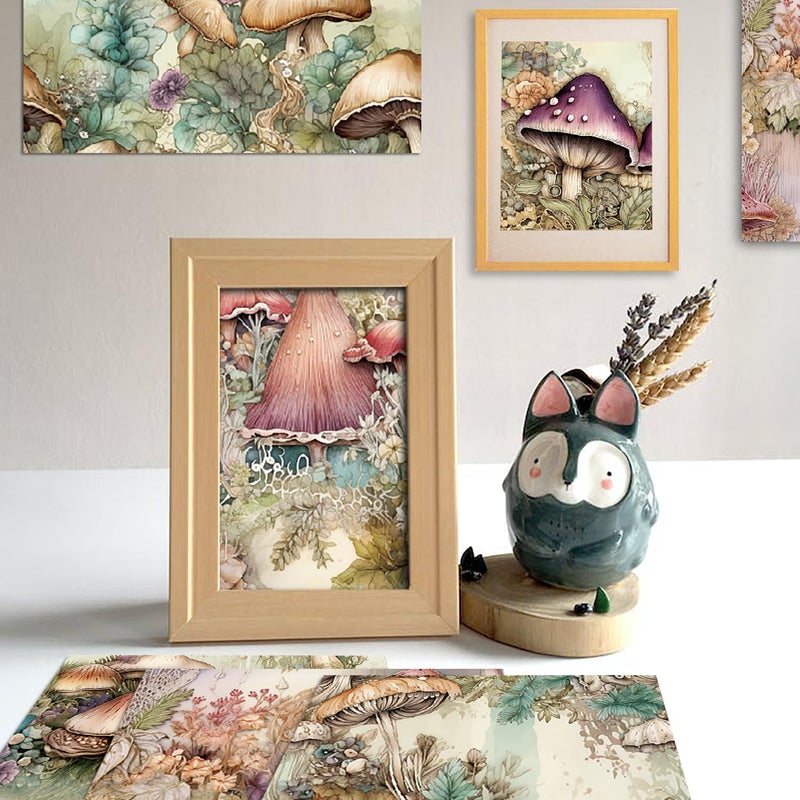 YASMEN Valentine Scrapbook Paper 6X6, Card Making Supplies, Single-Sided Mushroom Forest Patterned Cardstock Pads, Decorative Craft Paper, Decopodge Papers Pack, Scrapbooking junk journal Supplies-24Sheets - Image 5