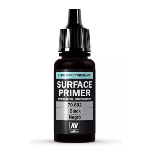 Vallejo - Surface Primer Color | Black Acrylic Primer 18 ml (0.6 fl.oz.) | Matte Finish and Fast Drying | Perfect for Airbrushing and Great Adhesion to Figurines and Scale Models - Image 2