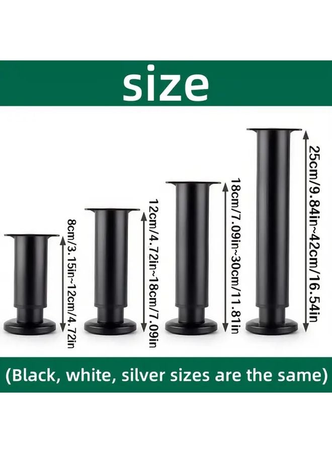 4pcs White Adjustable Telescopic Table Legs 7 09 11 81 Inch Heavy Duty Metal Construction - Image 4