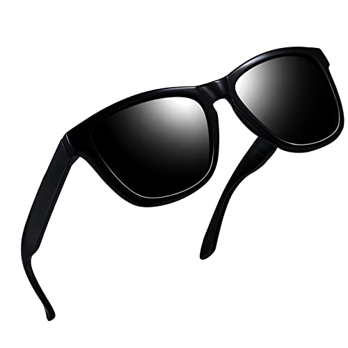 Joopin Black Sunglasses Polarized UV Protection Trendy Square Shades for Men Women Retro Elegant Sun Glasses - Image 1