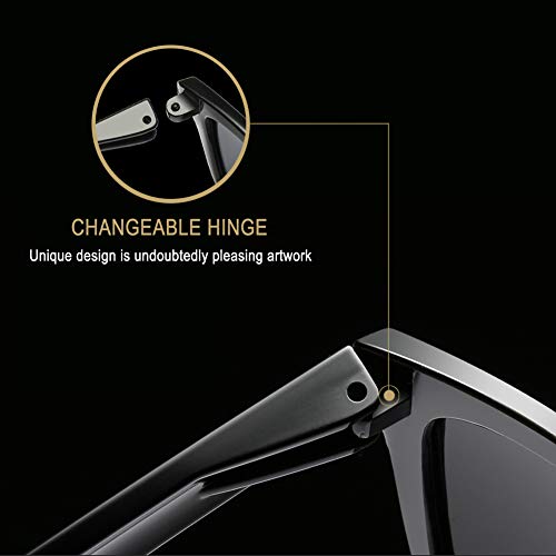 Joopin Black Sunglasses Polarized UV Protection Trendy Square Shades for Men Women Retro Elegant Sun Glasses - Image 3