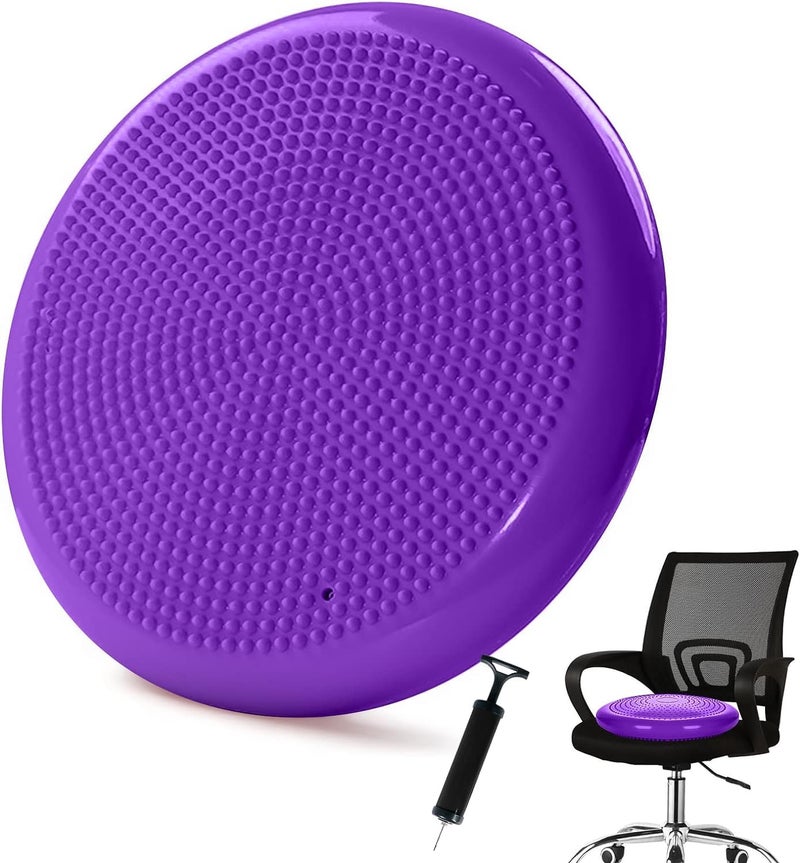 NETXE Wobble Balance Board with Pump Physiotherapy Leg Exerciser Fitness Exercise Stability Disc Cushion Non-Slip Balancer Balancing Trainer Legs Core Workout (Random Colour.) - Image 1