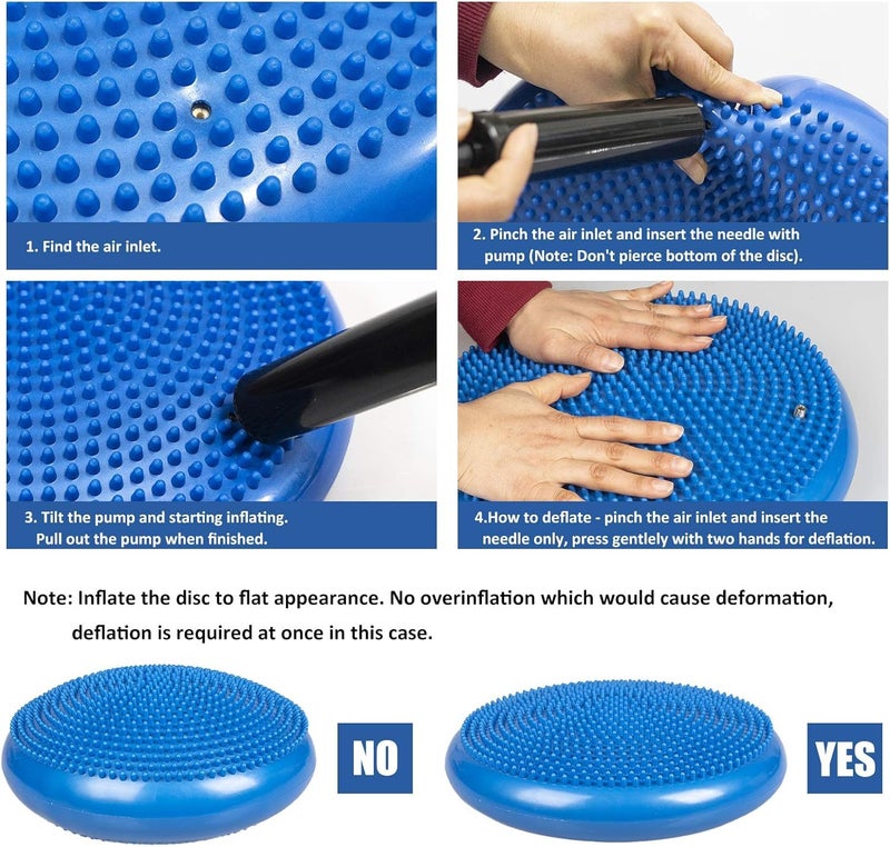 NETXE Wobble Balance Board with Pump Physiotherapy Leg Exerciser Fitness Exercise Stability Disc Cushion Non-Slip Balancer Balancing Trainer Legs Core Workout (Random Colour.) - Image 3