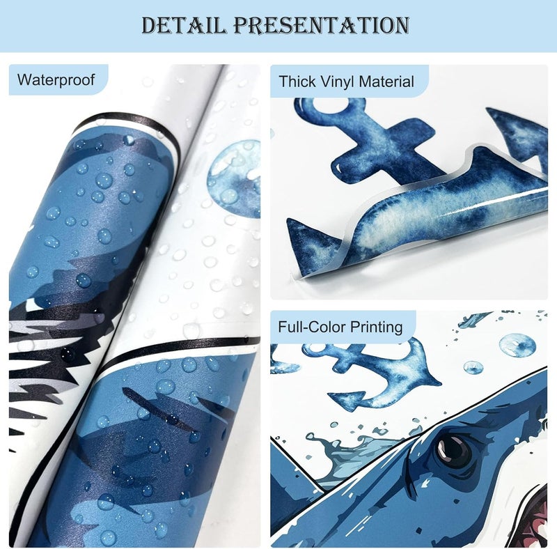 Supzone Large 3D Shark Opening Mouth Wall Decals 236  307 inches Ocean Wall Sticker SelfAdhesive for Boys Bedroom Livingroom Nursery Playroom Classroom - Image 3