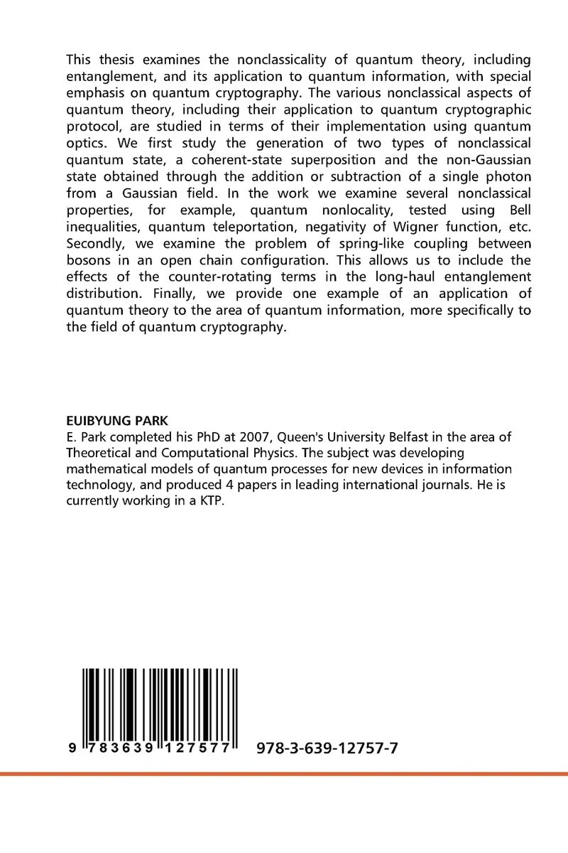 Nonclassicality, Entanglement of optical fields, Quantum Cryptography: Quantum Information and Optics - Image 2
