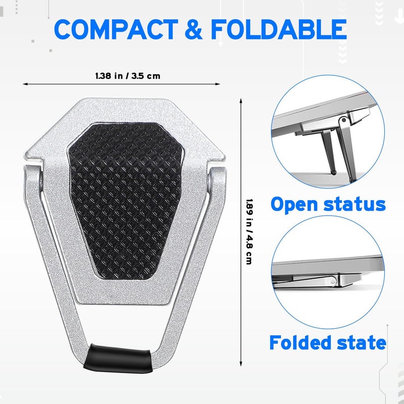 2 Pcs Adjustable Alloy Cooling Stand for Laptop with Non Slip Feet Silver Black - Image 3